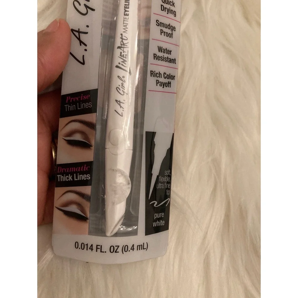 L.A. Girl Line Art Matte Eyeliner Pen Women OS Pure White New Waterproof GLE716